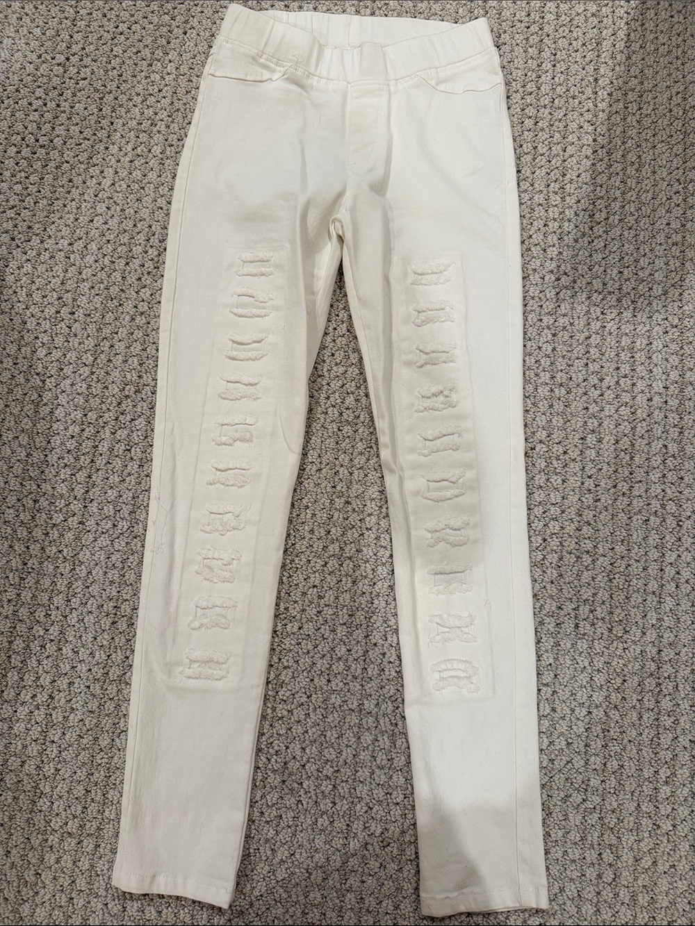 FAVLUX White Distressed Leggings